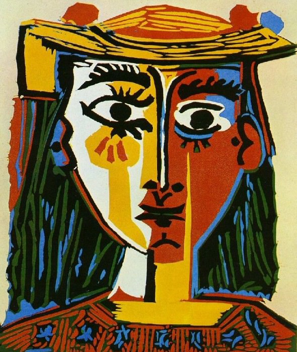 1962 Femme au chapeau. Пабло Пикассо (1881-1973) Период: 1962-1973