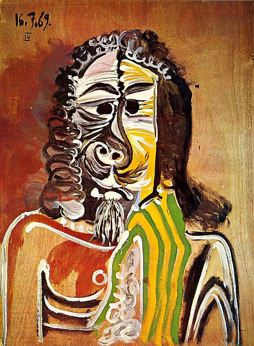 1969 Homme barbu, Пабло Пикассо (1881-1973) Период: 1962-1973