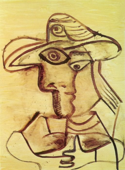 1971 Buste au chapeau. Пабло Пикассо (1881-1973) Период: 1962-1973