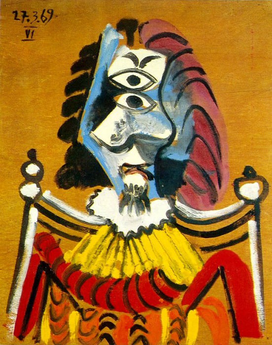 1969 Homme au fauteuil 3, Пабло Пикассо (1881-1973) Период: 1962-1973