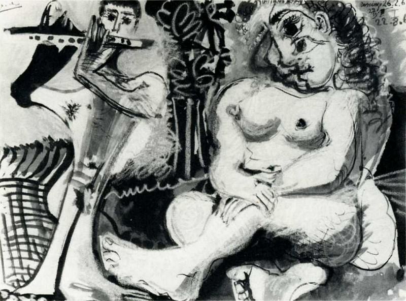 1967 Nu assis et flЦtiste 1. Пабло Пикассо (1881-1973) Период: 1962-1973