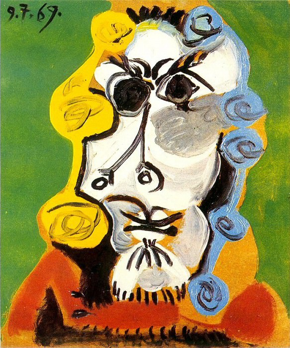 1969 TИte dhomme 2, Pablo Picasso (1881-1973) Period of creation: 1962-1973