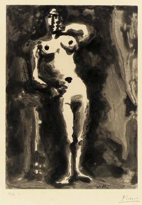 1965 Nu accoudВ (Sable Mouvant). Пабло Пикассо (1881-1973) Период: 1962-1973