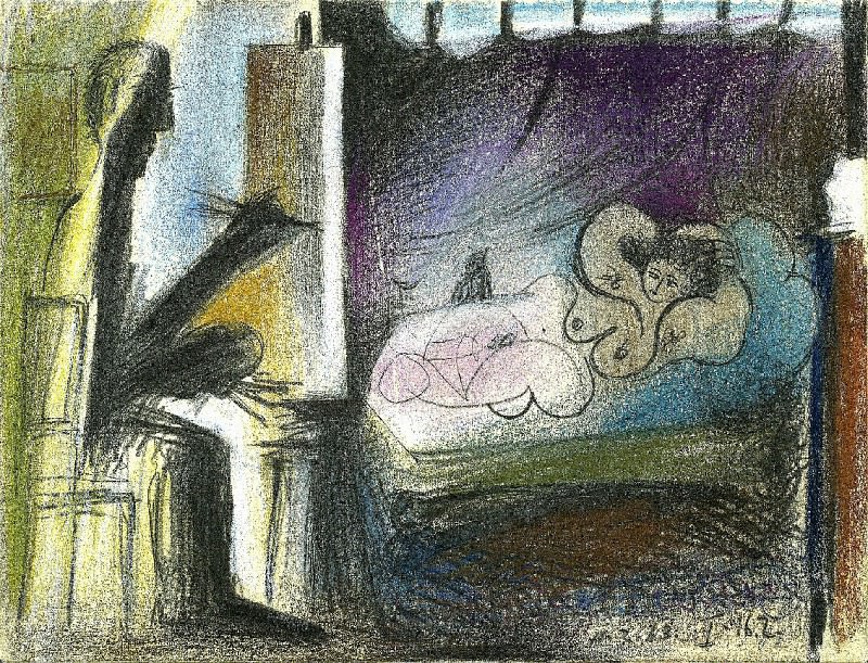 1963 Latelier- le peintre et son modКle I. Пабло Пикассо (1881-1973) Период: 1962-1973