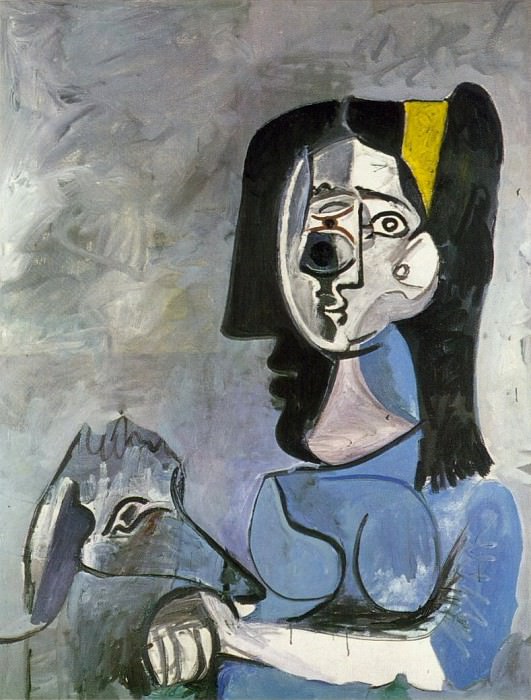 1962 Jacqueline assise avec Kaboul II. Пабло Пикассо (1881-1973) Период: 1962-1973