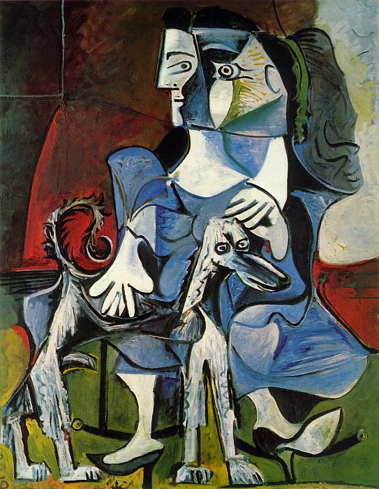 1962 Femme au chien (Jacqueline avec Kaboul). Пабло Пикассо (1881-1973) Период: 1962-1973