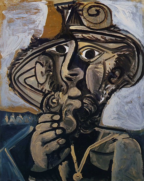 1971 Homme Е la pipe (pour Jacqueline). Пабло Пикассо (1881-1973) Период: 1962-1973