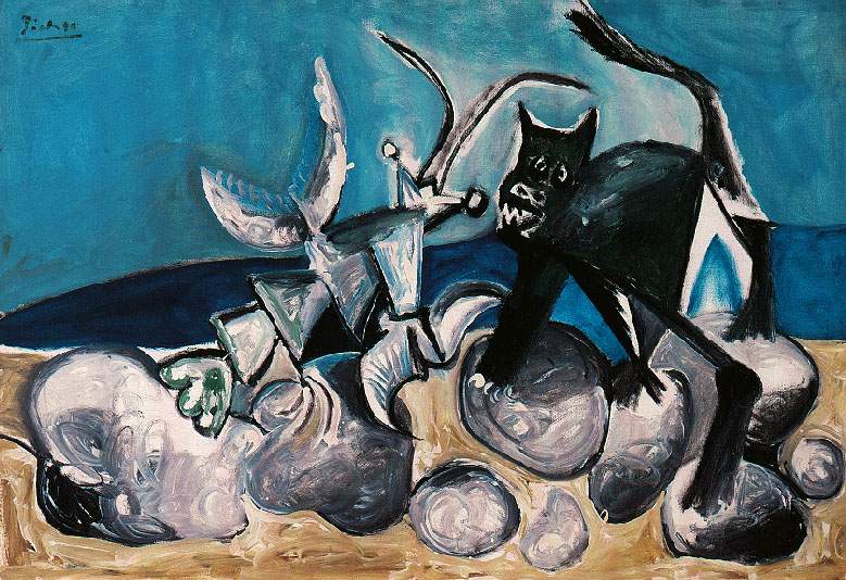 1965 Chat et homard sur la plage. Pablo Picasso (1881-1973) Period of creation: 1962-1973