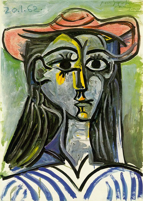 1962 Femme au chapeau (Buste). Пабло Пикассо (1881-1973) Период: 1962-1973