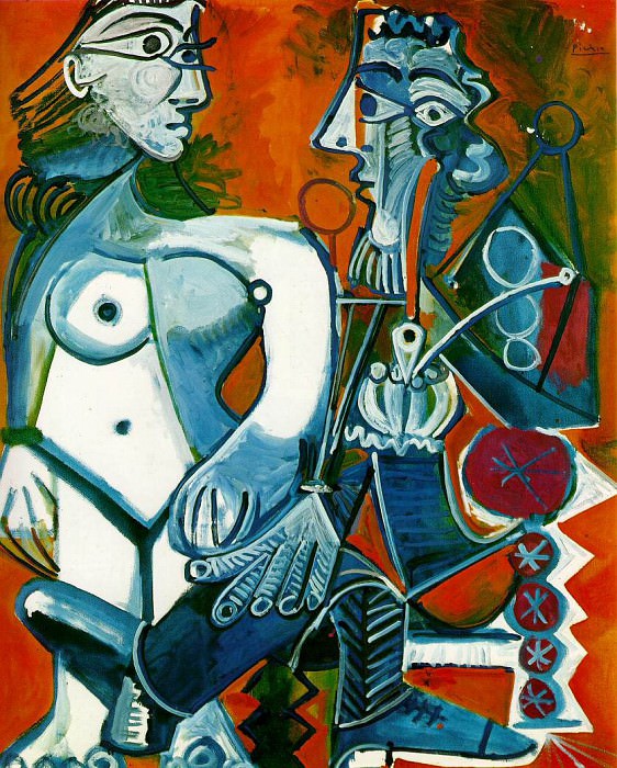 1968 Femme nue debout et homme Е la pipe. Pablo Picasso (1881-1973) Period of creation: 1962-1973