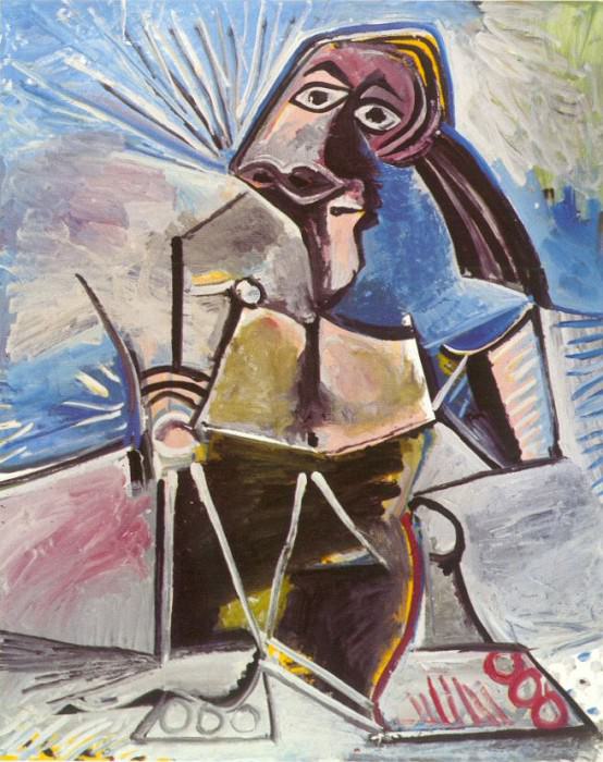 1971 Homme assis. Пабло Пикассо (1881-1973) Период: 1962-1973