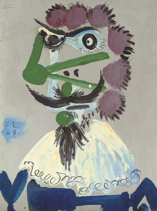 1968 Buste de mousquetaire. Pablo Picasso (1881-1973) Period of creation: 1962-1973