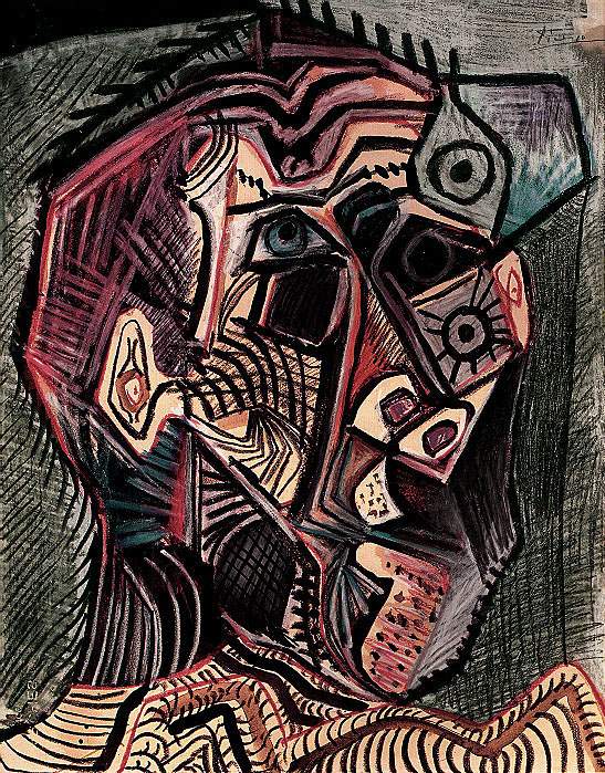 1972 Autoportrait. Пабло Пикассо (1881-1973) Период: 1962-1973