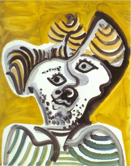 1972 TИte dhomme III. Pablo Picasso (1881-1973) Period of creation: 1962-1973