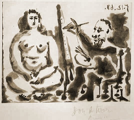 1963 Le peintre et son modКle 7. Пабло Пикассо (1881-1973) Период: 1962-1973