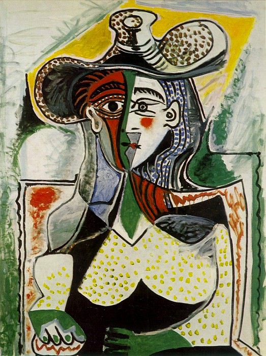 1962 Femme au grand chapeau. Пабло Пикассо (1881-1973) Период: 1962-1973