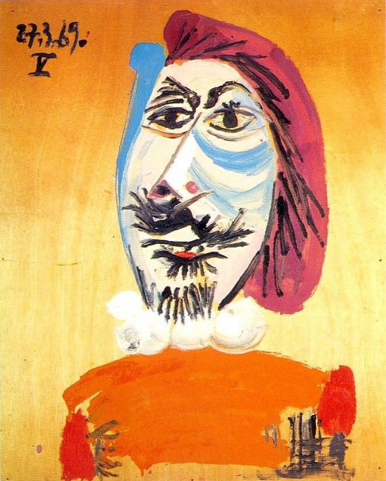 1969 TИte dhomme 10, Пабло Пикассо (1881-1973) Период: 1962-1973