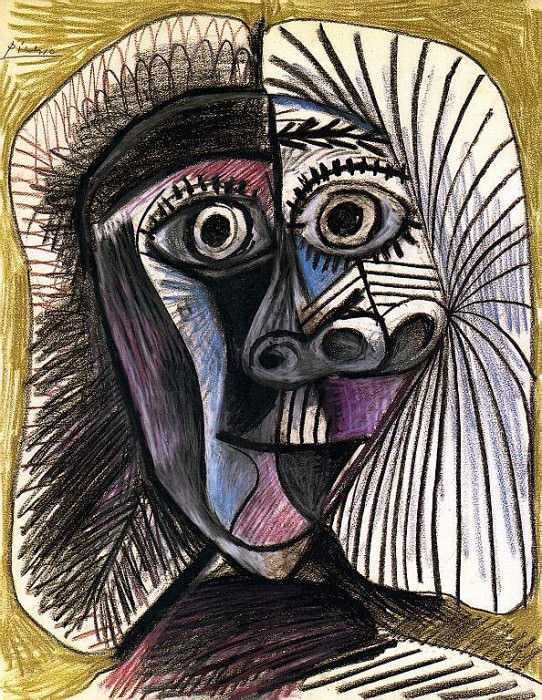 1972 TИte de femme. Пабло Пикассо (1881-1973) Период: 1962-1973