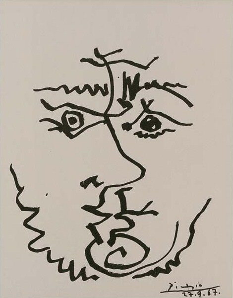 1967 Visage, Пабло Пикассо (1881-1973) Период: 1962-1973