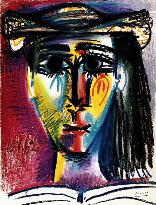 1962 Femme au chapeau (Jacqueline). Пабло Пикассо (1881-1973) Период: 1962-1973