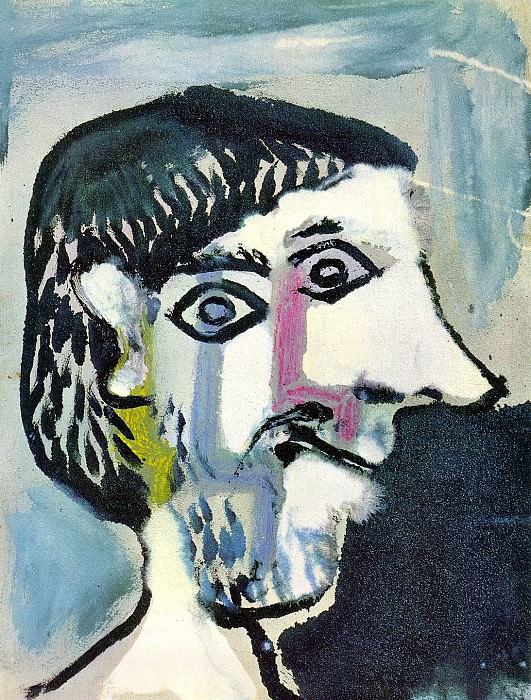 1964 TИte dhomme de profil, Pablo Picasso (1881-1973) Period of creation: 1962-1973