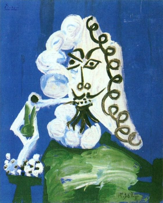 1968 Homme assis Е la pipe. Pablo Picasso (1881-1973) Period of creation: 1962-1973