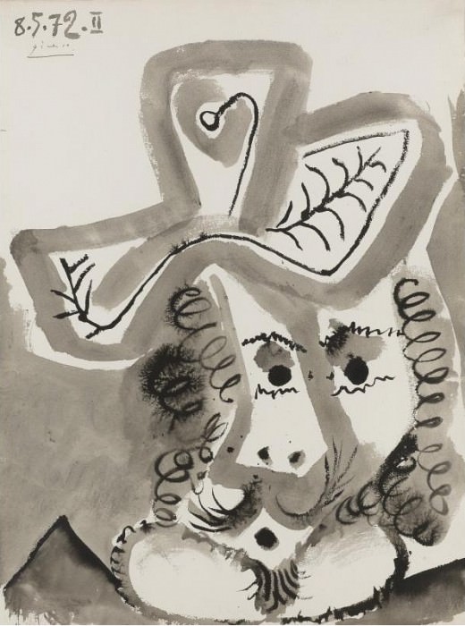 1972 TИte dhomme au chapeau 1. Pablo Picasso (1881-1973) Period of creation: 1962-1973