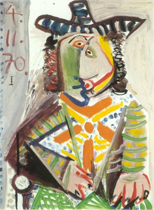 1970 Buste dhomme au chapeau, Пабло Пикассо (1881-1973) Период: 1962-1973