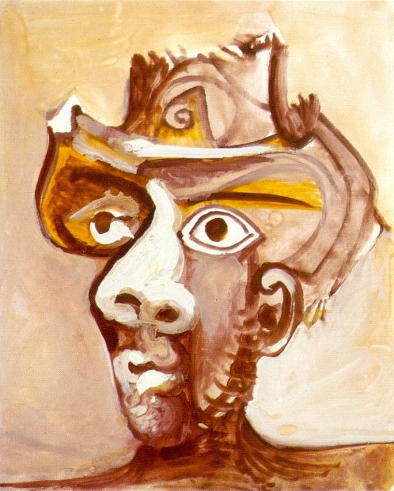1971 TИte dhomme au chapeau. Пабло Пикассо (1881-1973) Период: 1962-1973