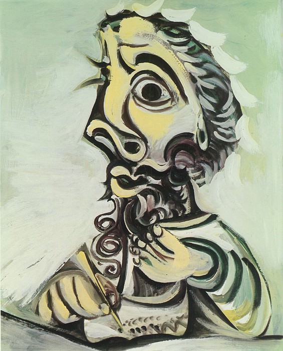 1971 Buste dhomme Вcrivant 1. Pablo Picasso (1881-1973) Period of creation: 1962-1973