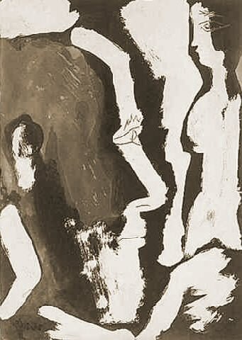 1965 Profil et femme. Пабло Пикассо (1881-1973) Период: 1962-1973