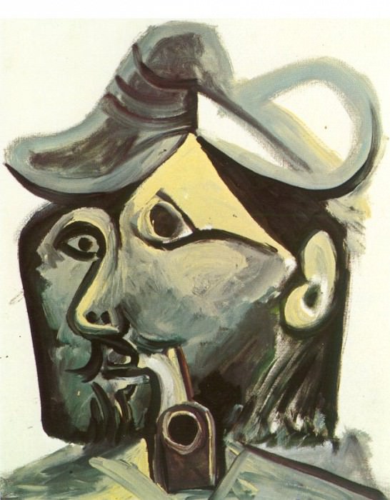 1971 TИte dhomme Е la pipe. Pablo Picasso (1881-1973) Period of creation: 1962-1973