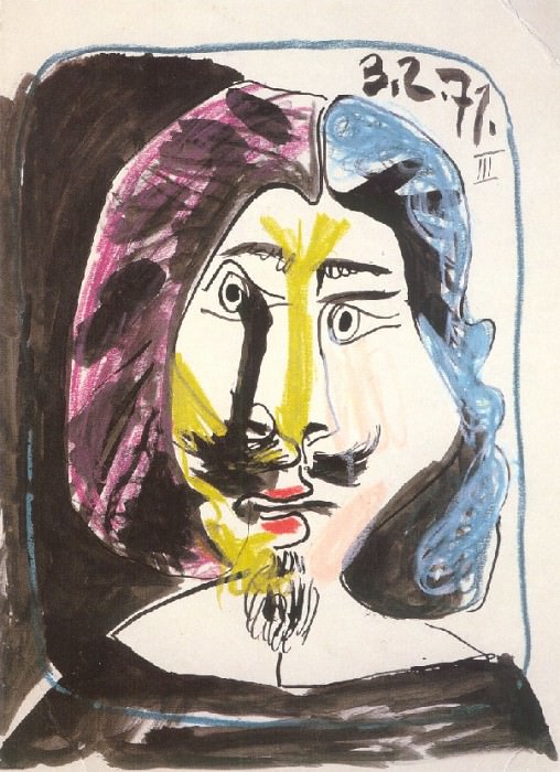 1971 Portrait de mousquetaire. Пабло Пикассо (1881-1973) Период: 1962-1973