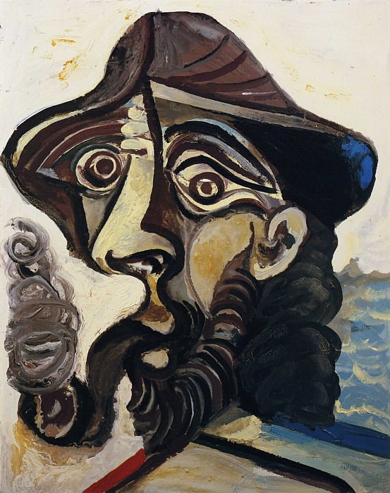 1971 TИte dhomme fumant une pipe (pour Jacqueline). Пабло Пикассо (1881-1973) Период: 1962-1973
