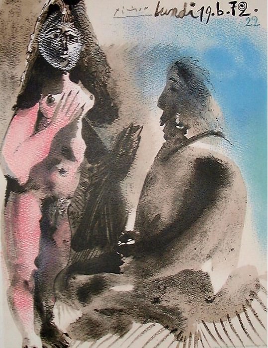 1972 Nu debout et homme assis. Pablo Picasso (1881-1973) Period of creation: 1962-1973
