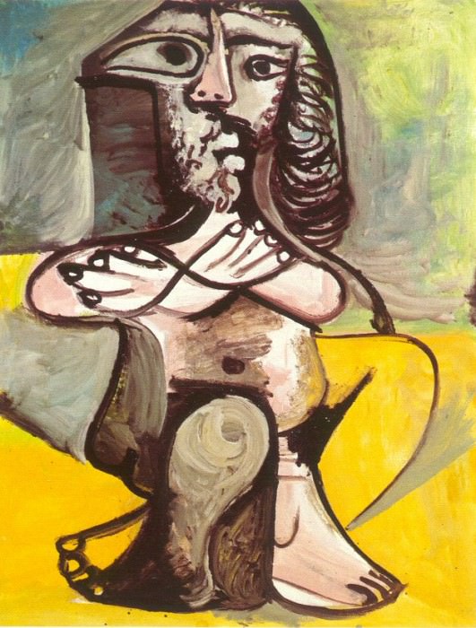 1971 Homme nu assis. Пабло Пикассо (1881-1973) Период: 1962-1973