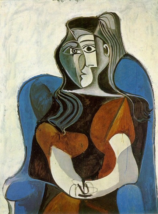 1962 Femme assise dans un fauteuil (Jacqueline) II. Пабло Пикассо (1881-1973) Период: 1962-1973