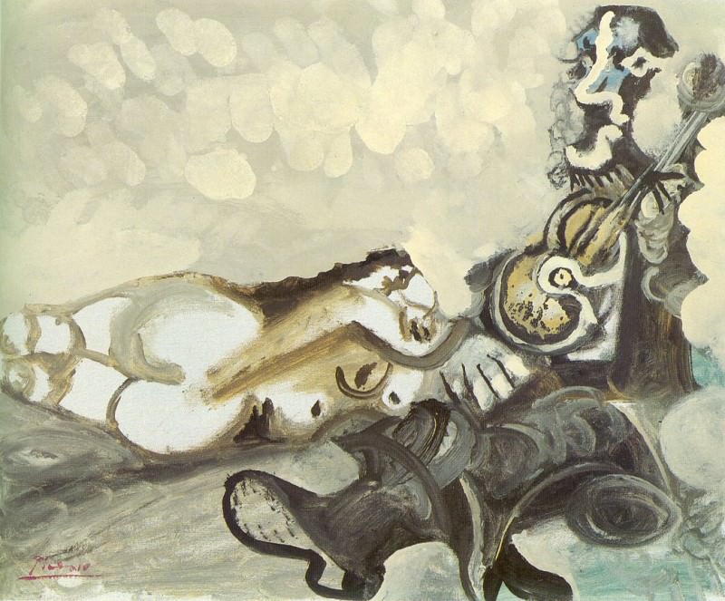1967 Nu couchВ et musicien. Пабло Пикассо (1881-1973) Период: 1962-1973