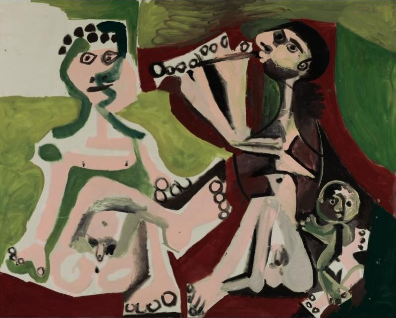 1965 Deux hommes nus et enfant assis. Pablo Picasso (1881-1973) Period of creation: 1962-1973