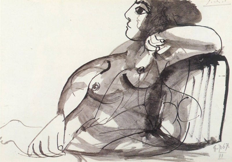 1967 Femme nue allongВe. Пабло Пикассо (1881-1973) Период: 1962-1973