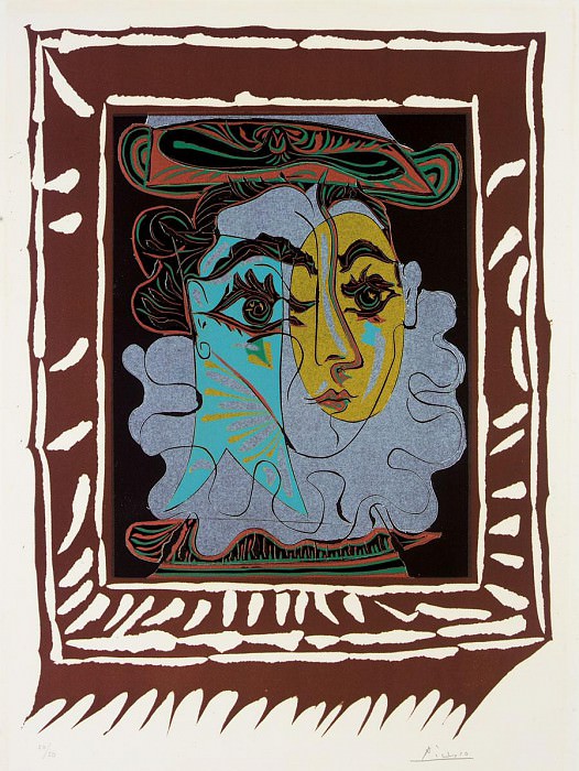 1963 Femme au chapeau, Пабло Пикассо (1881-1973) Период: 1962-1973