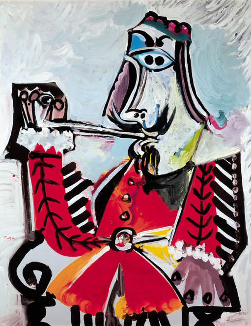 1969 Homme Е la pipe assis 2, Пабло Пикассо (1881-1973) Период: 1962-1973