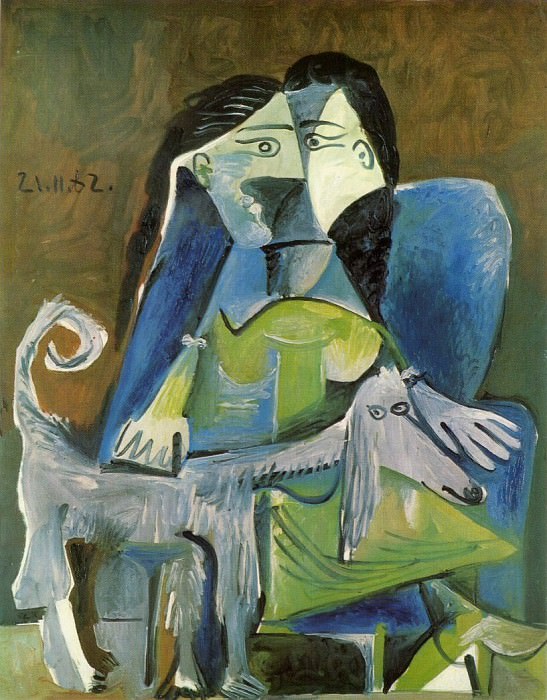 1962 Femme au chien. Пабло Пикассо (1881-1973) Период: 1962-1973