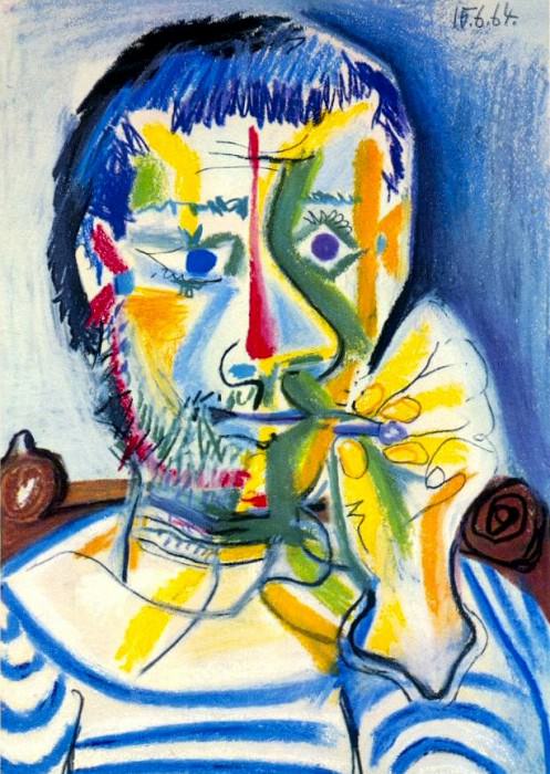 1964 Buste dhomme Е la cigarette II. Пабло Пикассо (1881-1973) Период: 1962-1973