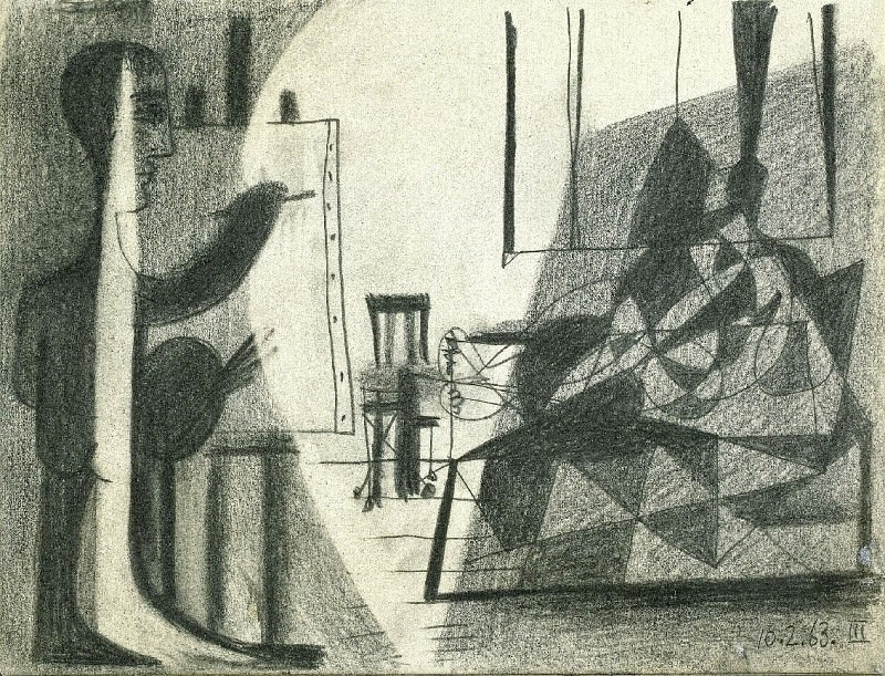 1963 Latelier- le peintre et son modКle III. Pablo Picasso (1881-1973) Period of creation: 1962-1973