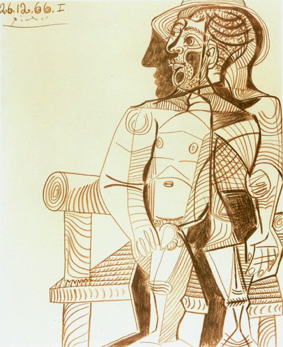 1966 Homme assis (Autoportrait). Pablo Picasso (1881-1973) Period of creation: 1962-1973