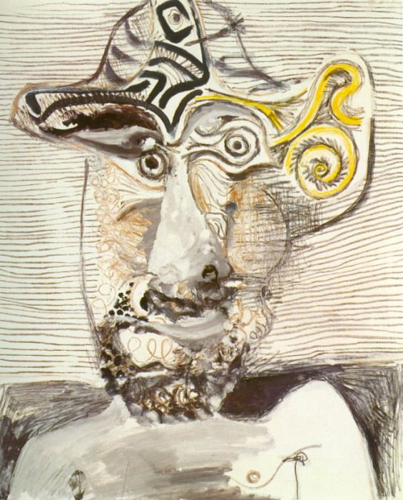 1972 Buste dhomme au chapeau. Пабло Пикассо (1881-1973) Период: 1962-1973