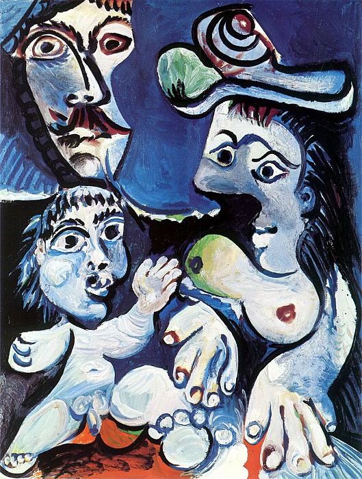 1970 Homme, femme et enfant. Пабло Пикассо (1881-1973) Период: 1962-1973