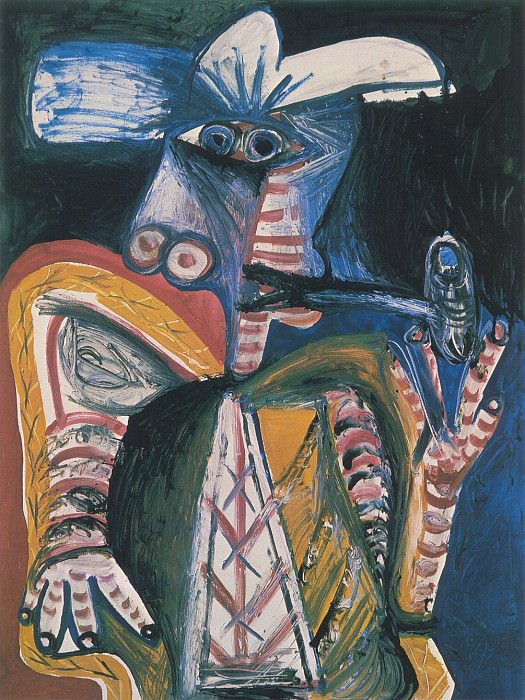 1971 Homme Е la pipe. Пабло Пикассо (1881-1973) Период: 1962-1973