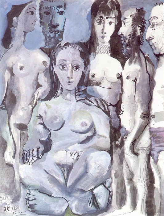 1967 Hommes et femmes nus. Пабло Пикассо (1881-1973) Период: 1962-1973